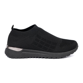 Shelvt Chaussures de sport à enfiler noir avec une tige en mailles le noir