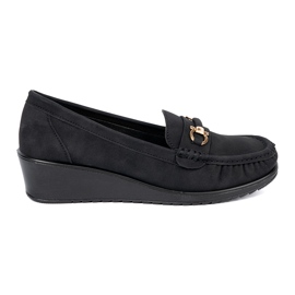 Shelvt Chaussures de coin noir avec un ornement