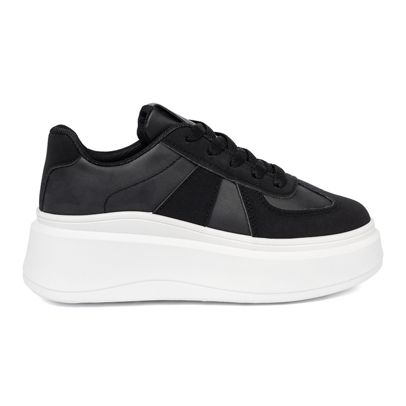 Shelvt Baskets noires classiques sur une semelle épaisse le noir