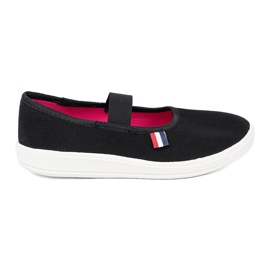 Shelvt Chaussures noires légères avec une ceinture flexible le noir