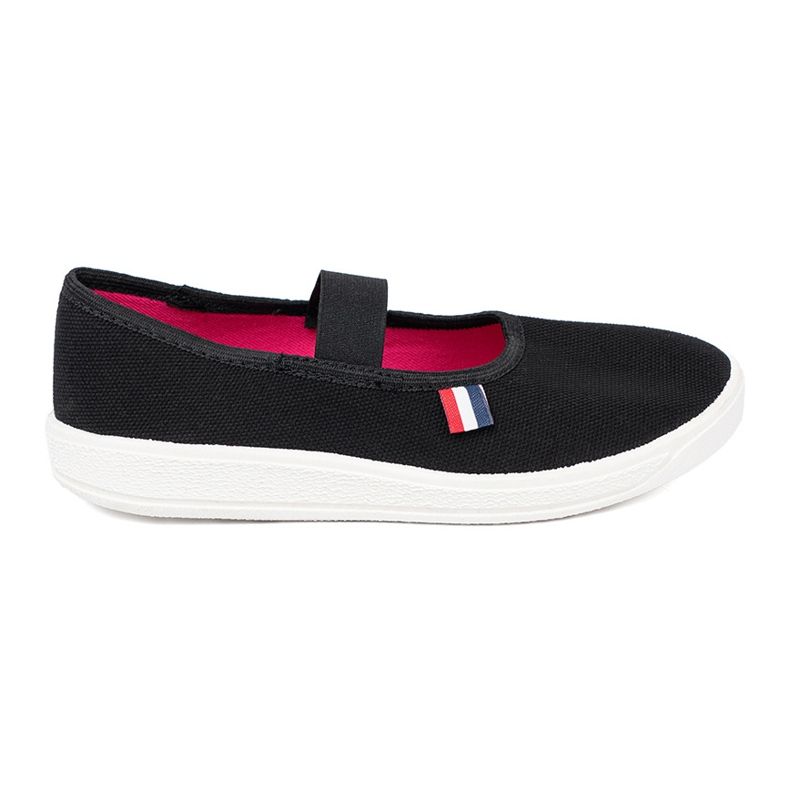 Shelvt Chaussures noires légères avec une ceinture flexible le noir