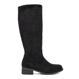 Seastar Bottes noires en daim devant le genou