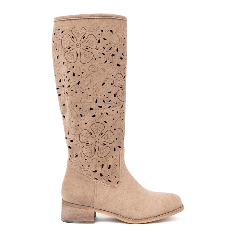 Seastar Bottes beige en daim devant le genou