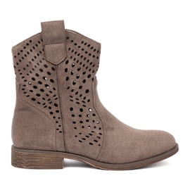 Seastar Bottes ouvertes beige sombres dans le style de cowboy