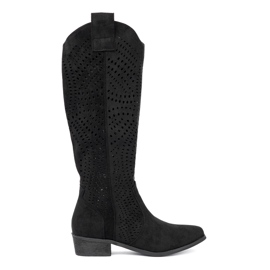 Seastar Bottes ouvertes noires dans le style d'un cow-boy le noir