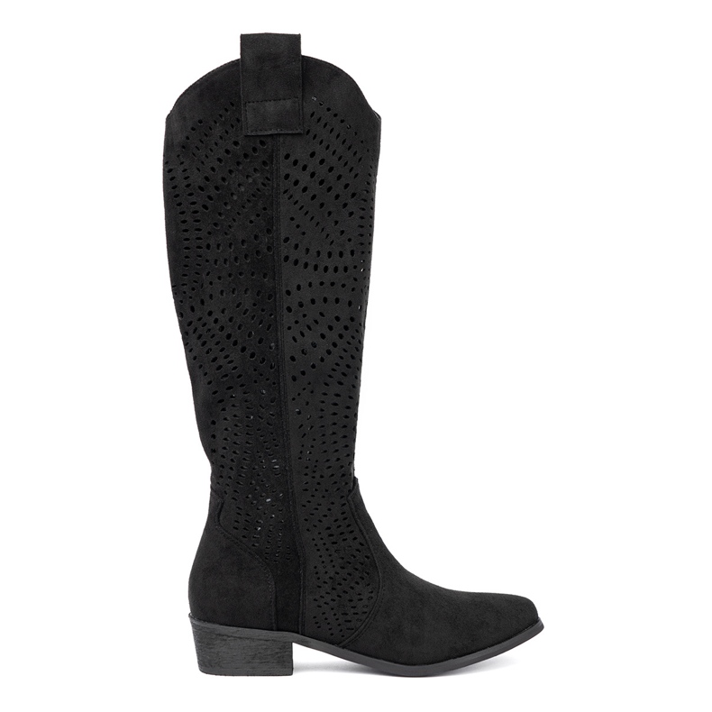 Seastar Bottes ouvertes noires dans le style d'un cow-boy le noir