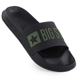 Black Big Star SS174359 Slippers de plage noire pour hommes