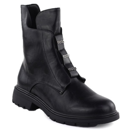 Bottes pour femmes à talons plates isolés noirs jezzi MR2501-4 le noir Bottes pour femmes à talons plates isolés noirs jezzi MR2501-4 le noir