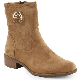 Bottes de daim des femmes avec décoration beige jezzi 198-28
