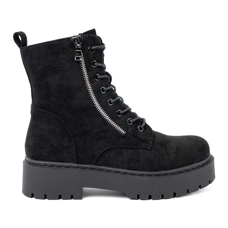 Shelvt Bottes de femmes noires avec finition en daim le noir