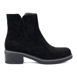 Shelvt Bottes noires simples avec un talon confortable