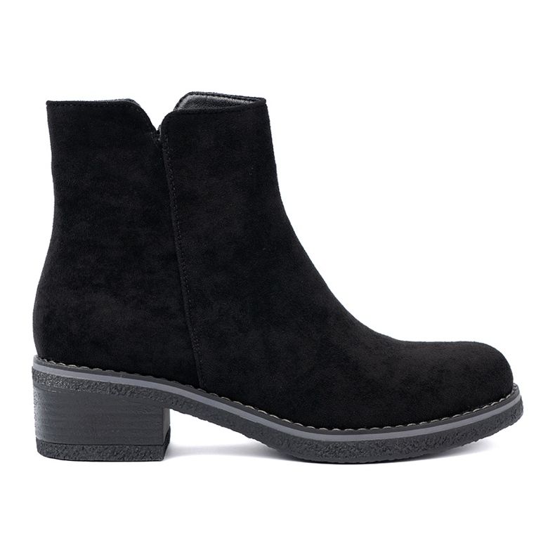 Shelvt Bottes noires simples avec un talon confortable le noir