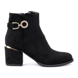 Shelvt Bottes de femmes noires avec une boucle élégante le noir