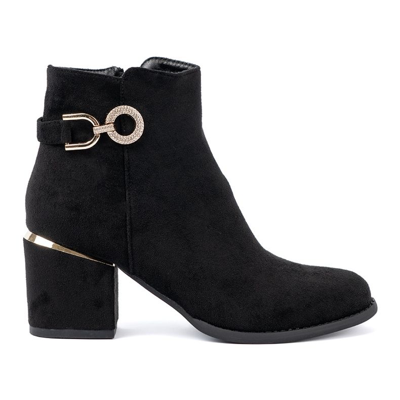 Shelvt Bottes de femmes noires avec une boucle élégante le noir