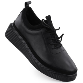 Des chaussures en cuir pour femmes ont glissé le noir T.Sokolski J25-321