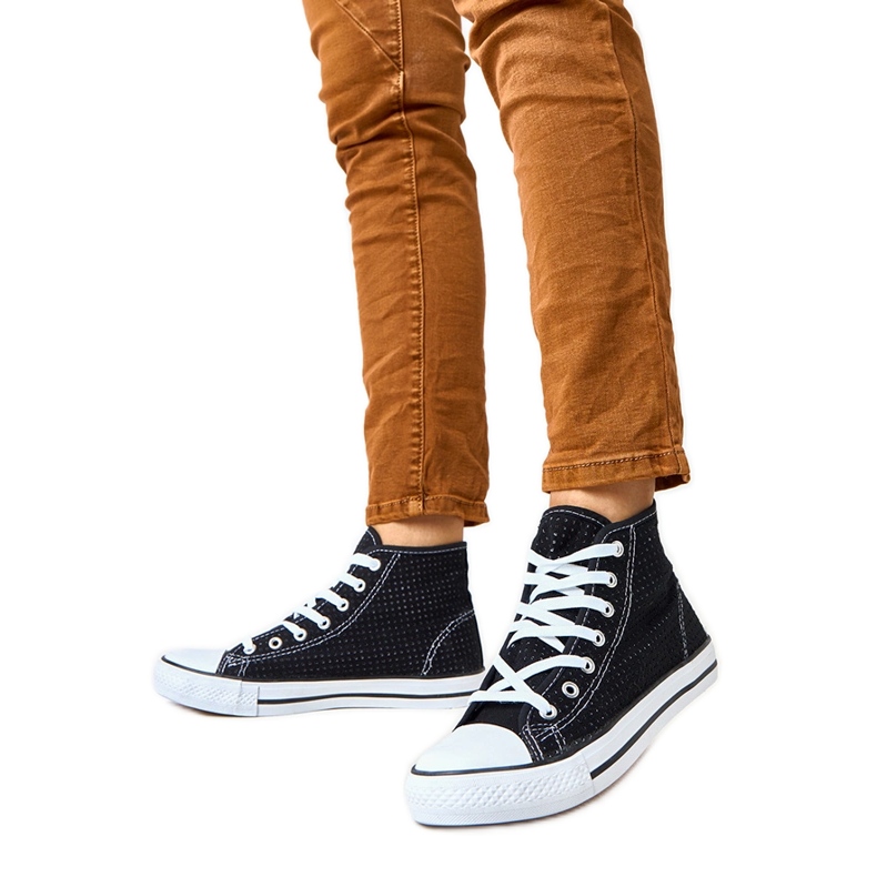 Black OpenWork Sneakers High Taris Bneakers le noir Black OpenWork Sneakers High Taris Bneakers le noir