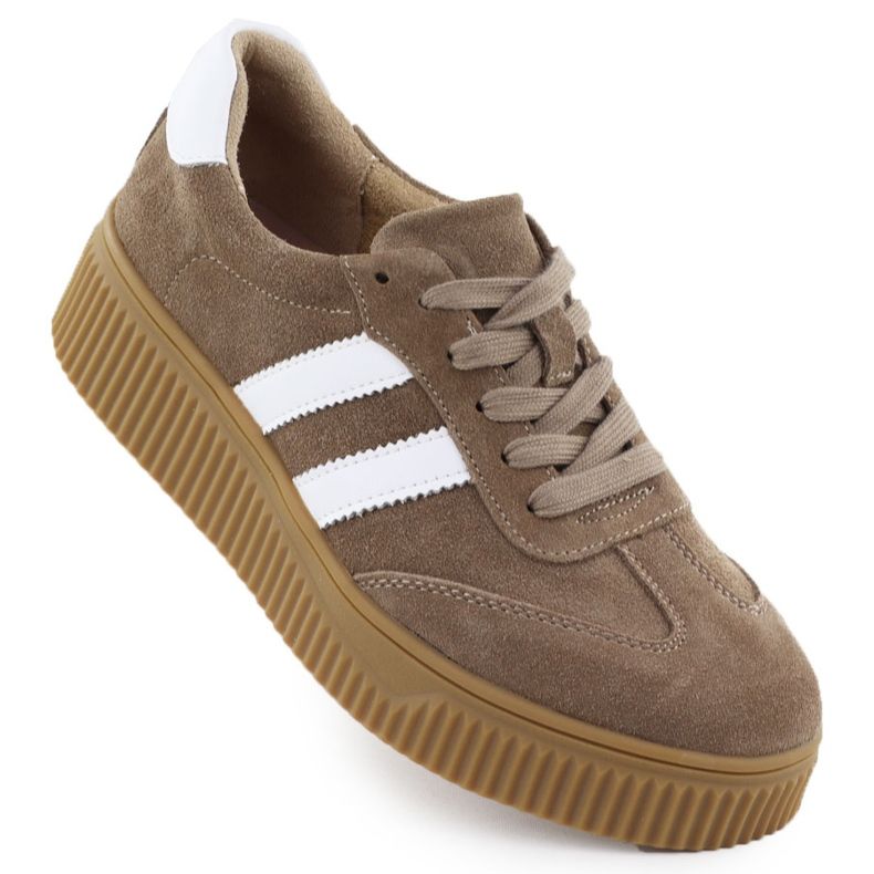 Chaussures en cuir pour femmes sur la plate-forme beige Filippo DP6776