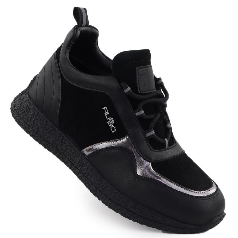 Chaussures en cuir pour femmes isolées sur la plate-forme Czarne Filippo DP7406