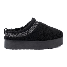 Shelvt Chaussures A'la Boths Snow en noir avec broderie décorative