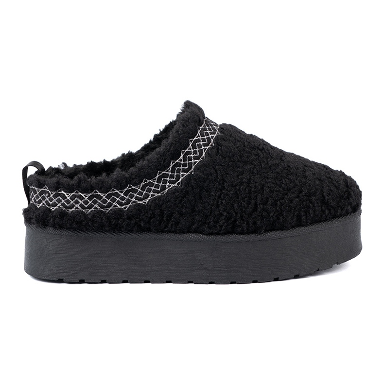 Shelvt Chaussures A'la Boths Snow en noir avec broderie décorative le noir