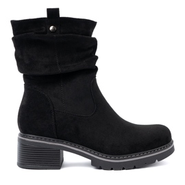 Shelvt Bottes noires pour femmes avec froncement décoratif le noir