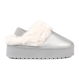 Shelvt Bottes de neige en argent avec fourrure et plate-forme