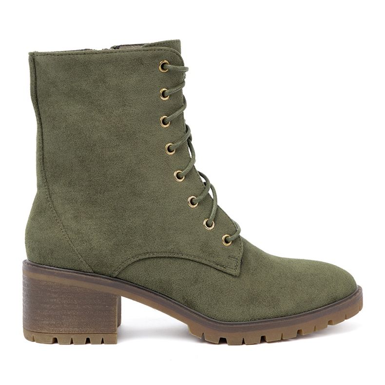 Bottes de femmes en dentelle verte-up