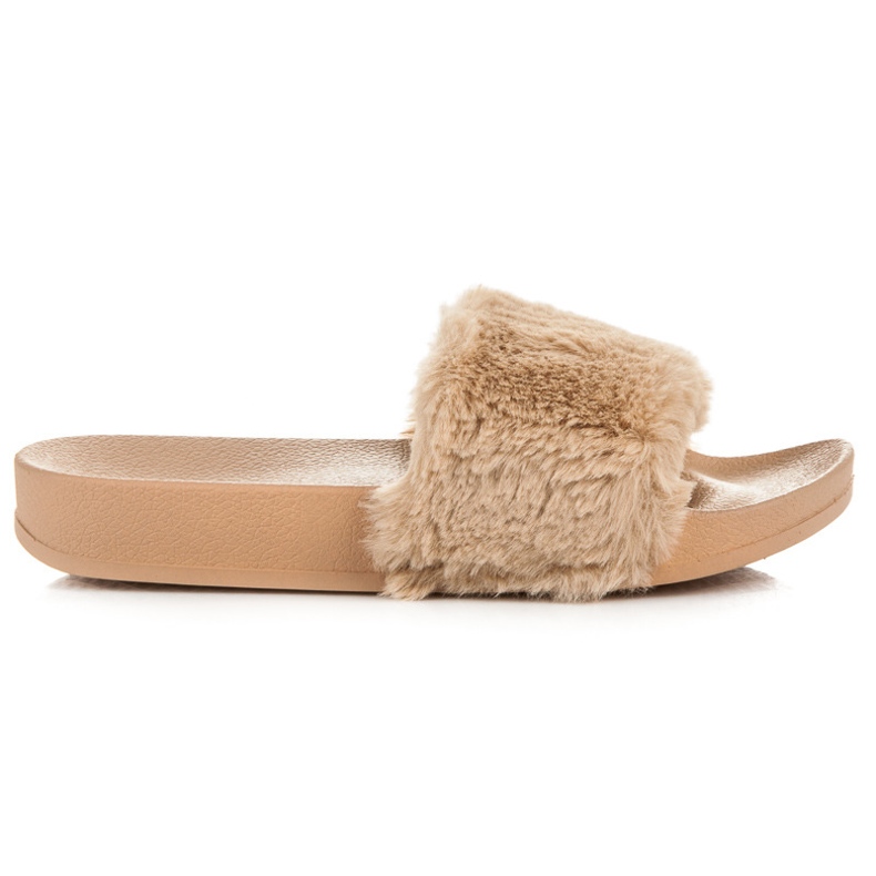 Via Giulia  Chaussons beiges avec fourrure