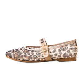Ballerines en maille Pantitan avec cristaux malmo brun