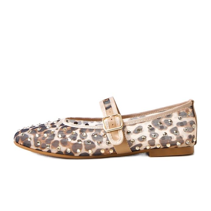 Ballerines en maille Pantitan avec cristaux malmo brun