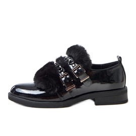 Chaussures de femmes noires avec Sarol Fur le noir