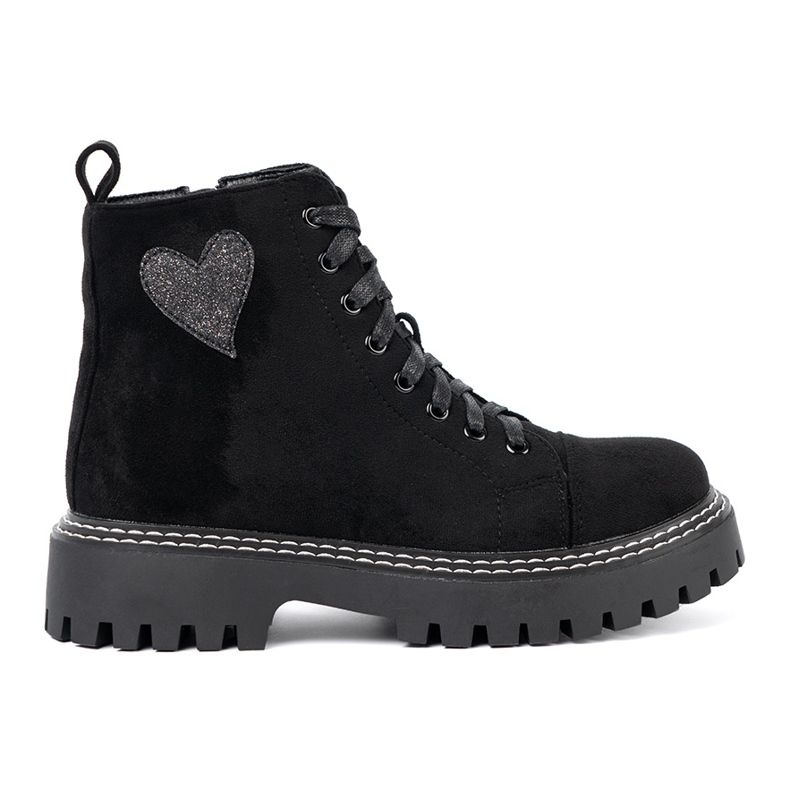 Shelvt Bottes en dentelle noire avec un cœur brillant