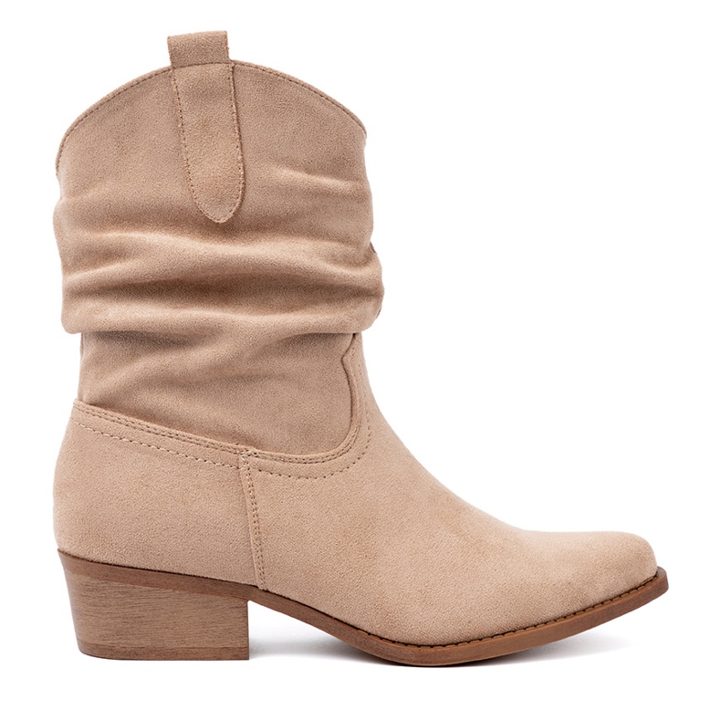 Shelvt Bottes beige des femmes avec une coupe classique