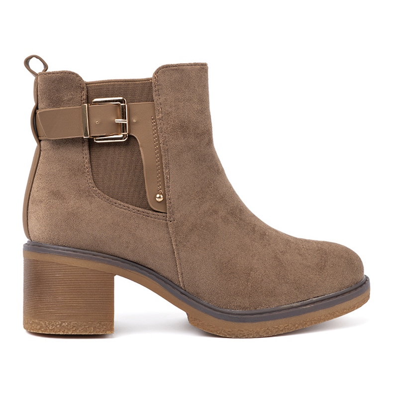 Shelvt Bottes beiges élégantes avec un talon confortable