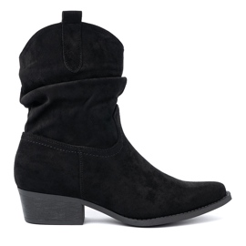 Shelvt Bottes de femmes noires avec une coupe classique