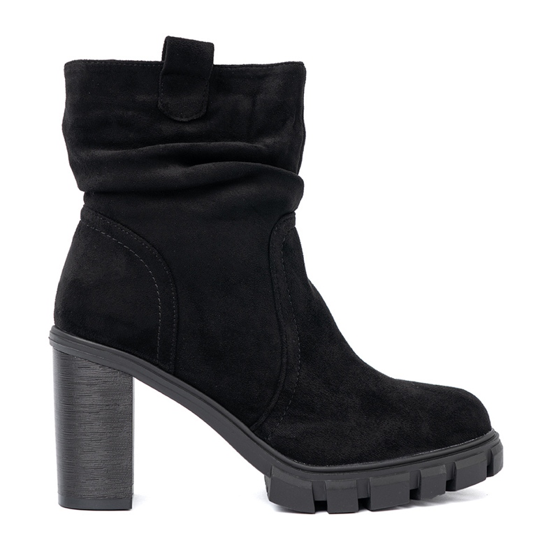 Shelvt Bottes noires élégantes avec une tige froissée le noir
