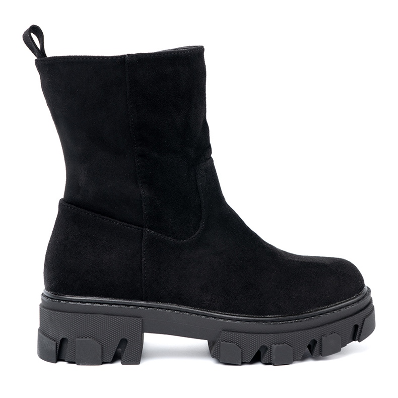 Shelvt Bottes noires avec une coupe minimaliste le noir