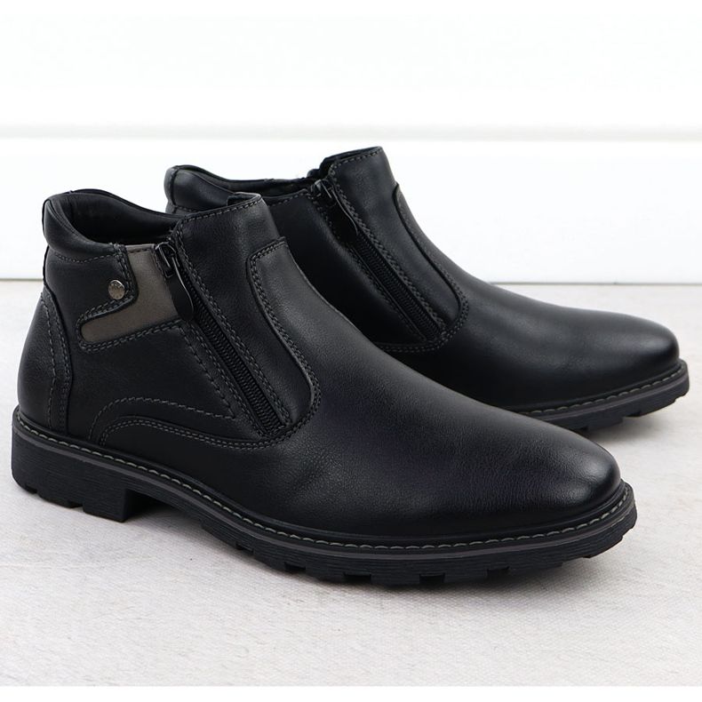 Bottes masculines Bottes isolées pour les curseurs noirs Vanhorn An71309 le noir