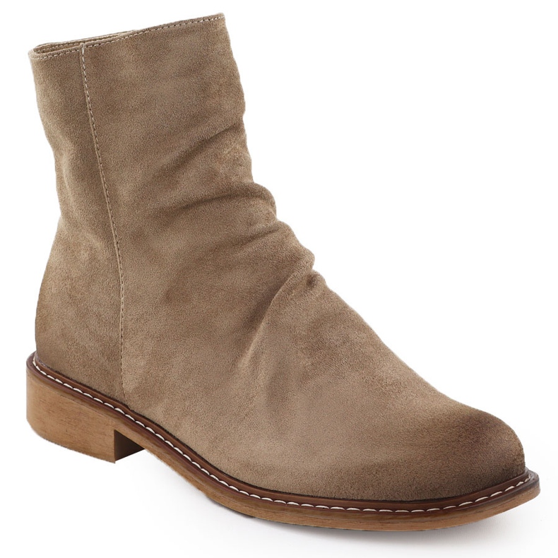 Boots en daim féminin Brown Potocki Z25-SZ12716 beige