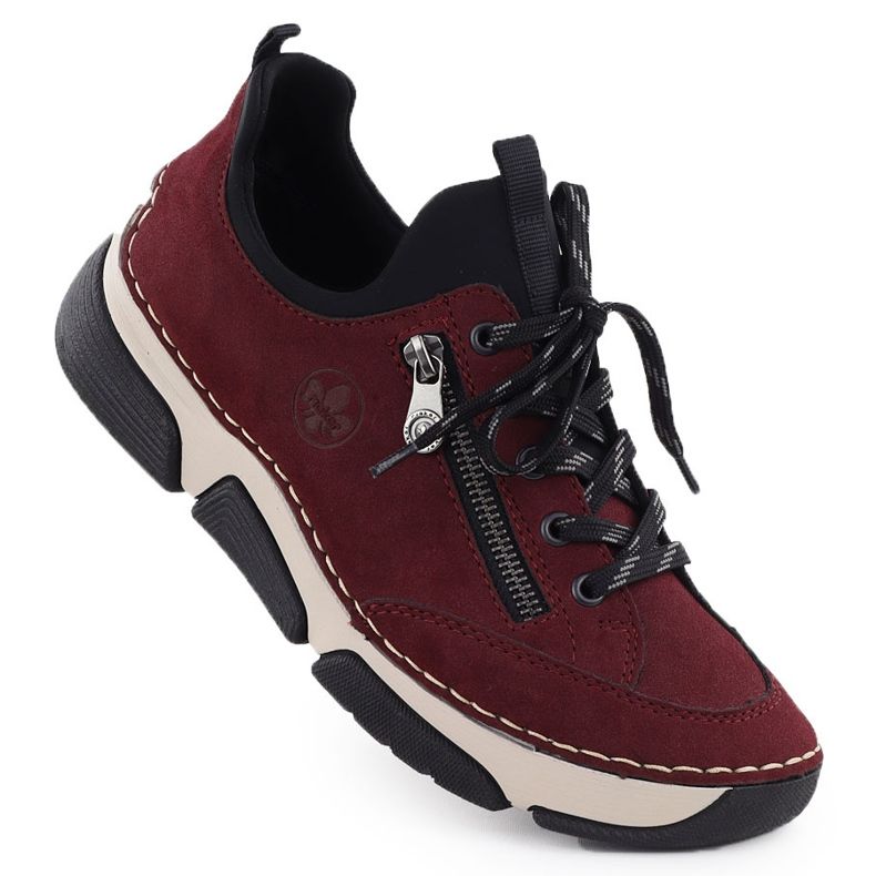 Bourgogne féminine confortable Rieker 45973-36 rouge