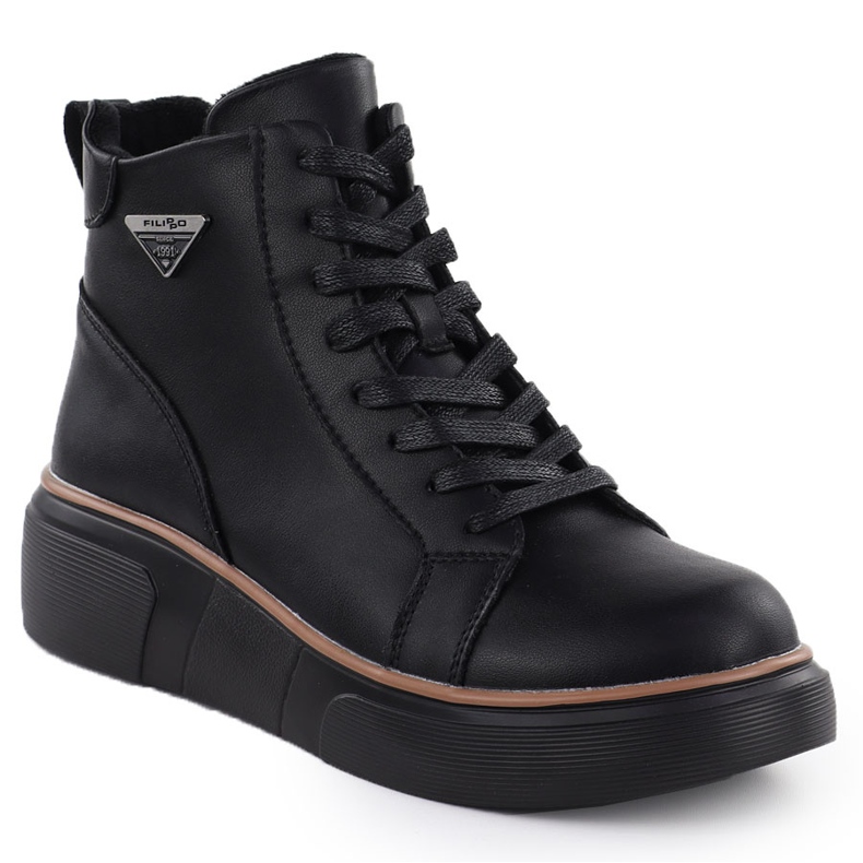 Bottes en cuir pour femmes sur coins noirs filippo dbt6452