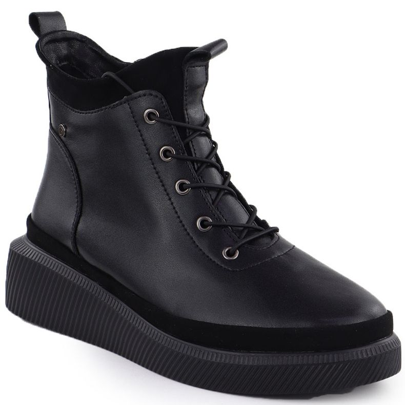 Bottes en cuir pour femmes sur la plate-forme isolée Black Filippo DBT4799 le noir