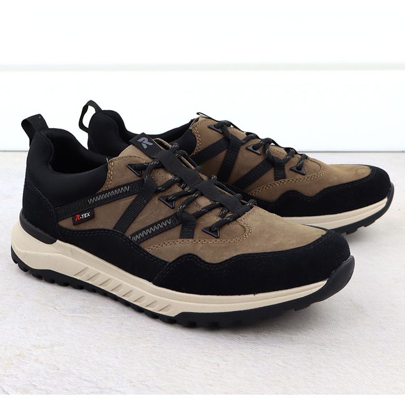 Chaussures de sport marron en cuir imperméable Rieker U0104-20