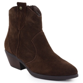 Bottes en cuir féminines Boots de cowboy marron Big Star SS274463 brun
