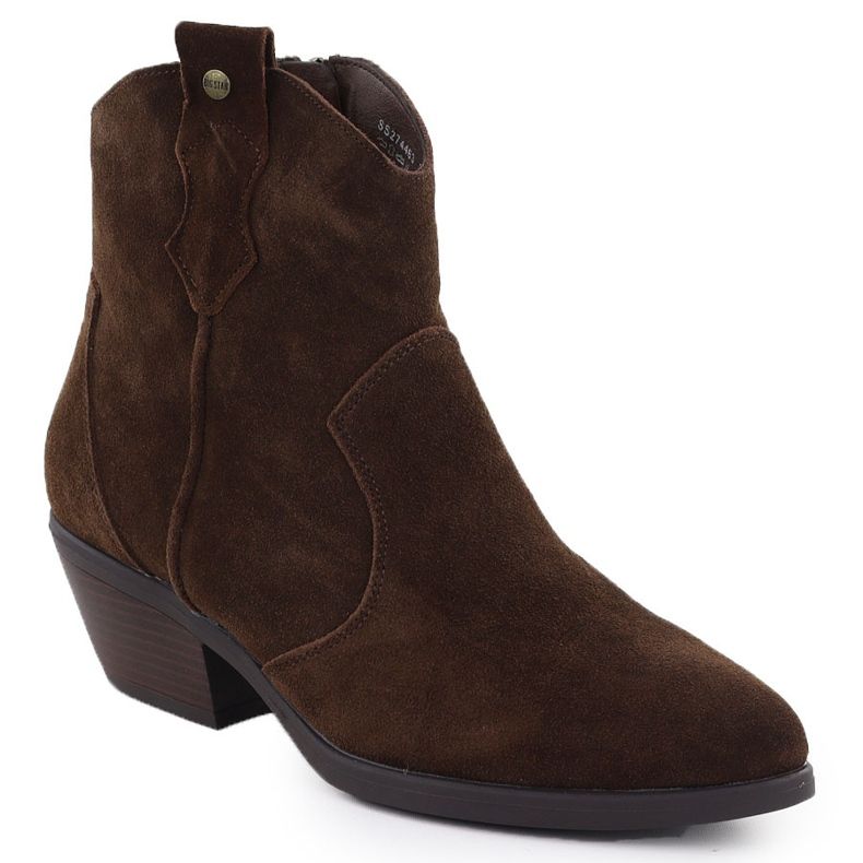 Bottes en cuir féminines Boots de cowboy marron Big Star SS274463 brun