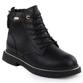 Bottes en cuir pour femmes Black Goe SS2N4101 noir