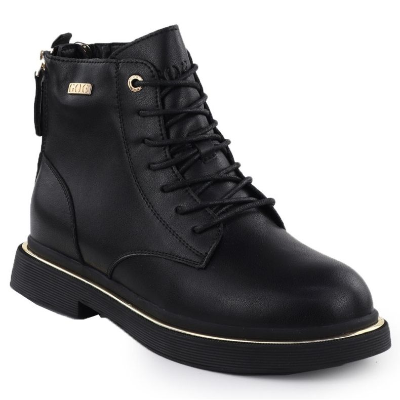 Bottes en cuir pour femmes Black Goe SS2N4101 le noir