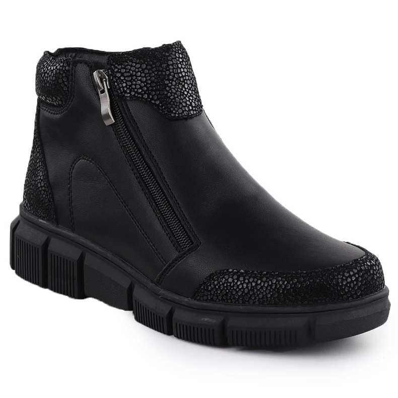 Bottes en cuir pour femmes sur l'altitude Black Jezzi 9309