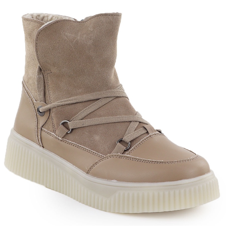 Bottes en cuir pour femmes beige Filippo DBT7162