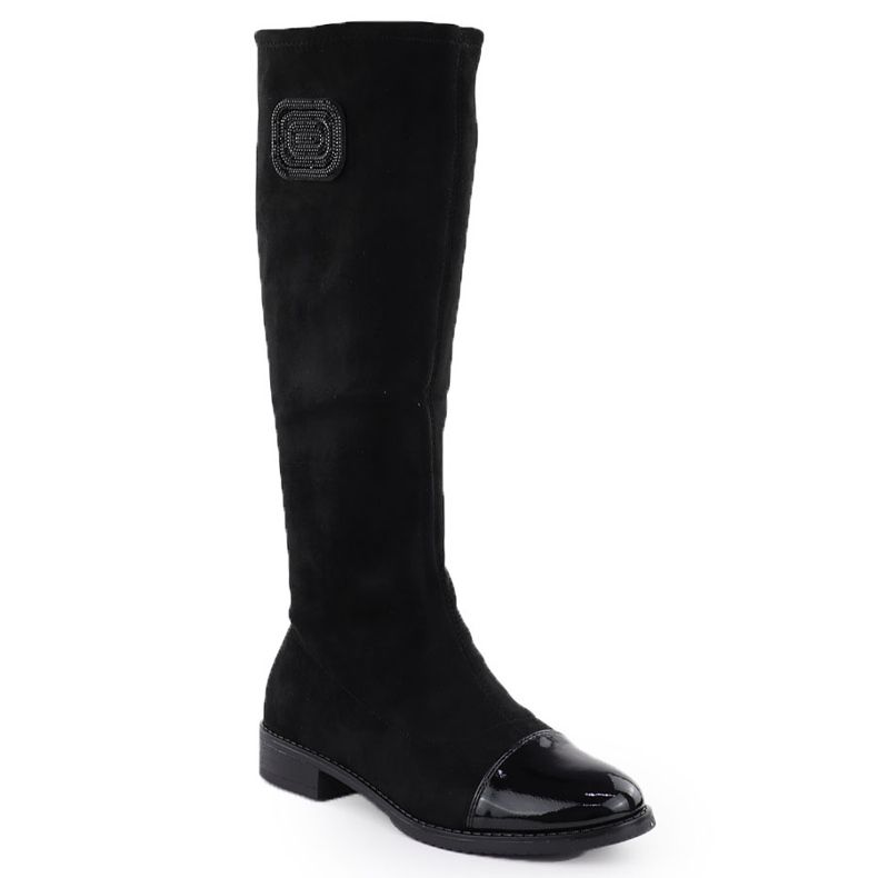 Bottes en daim peintes, Black Women's Black M. Daszyński MR2251-19